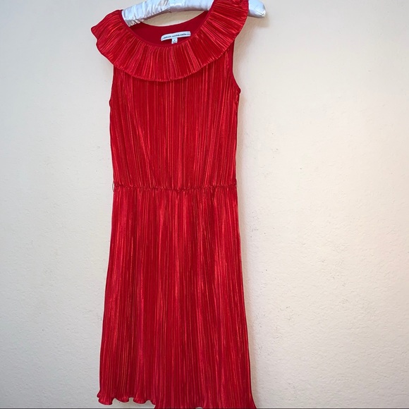 Seamline Cynthia Steffe Red Pleat Dress - Picture 3 of 8